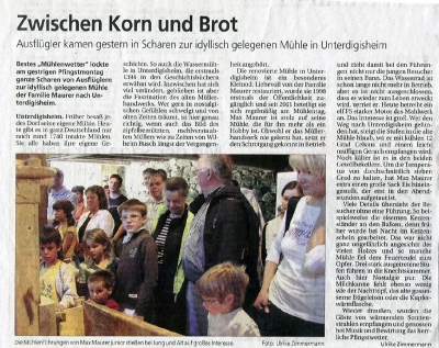 Pressebericht vom Mühlentag 2008