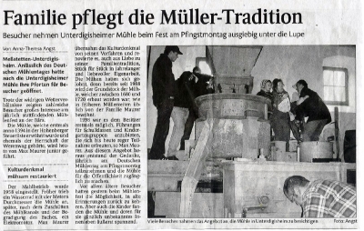 Pressebericht vom Mühlentag 2007